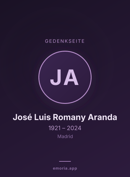 Gedenkportrait von José Luis Romany Aranda