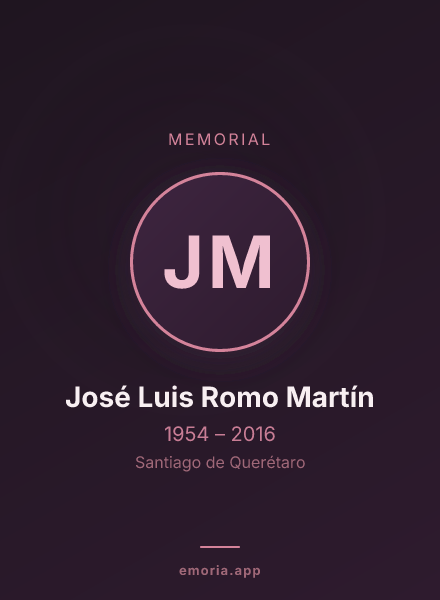 Memorial portrait of José Luis Romo Martín