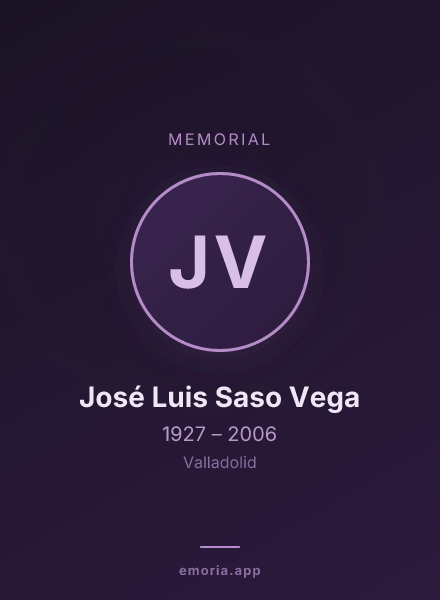 Memorial portrait of José Luis Saso Vega