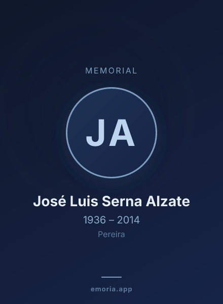 Memorial portrait of José Luis Serna Alzate
