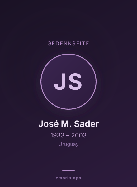 Gedenkportrait von José M. Sader
