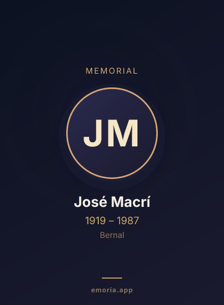 Memorial portrait of José Macrí