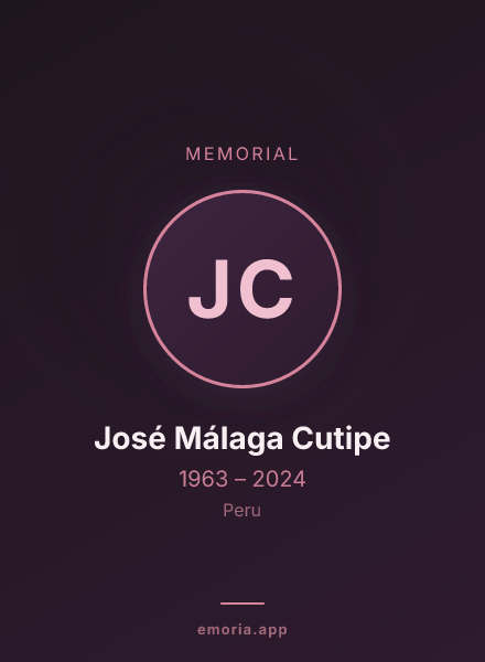 Memorial portrait of José Málaga Cutipe