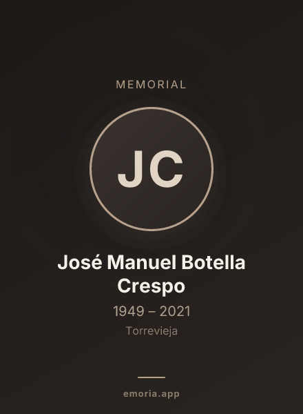 Memorial portrait of José Manuel Botella Crespo