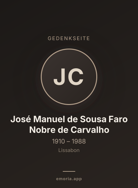 Gedenkportrait von José Manuel de Sousa Faro Nobre de Carvalho