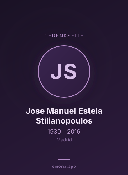 Gedenkportrait von Jose Manuel Estela Stilianopoulos