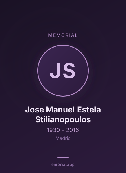 Memorial portrait of Jose Manuel Estela Stilianopoulos