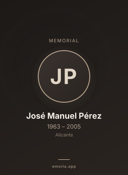 Memorial portrait of José Manuel Pérez
