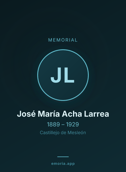Memorial portrait of José María Acha Larrea