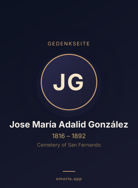 Gedenkportrait von Jose María Adalid González