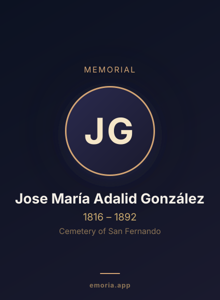 Memorial portrait of Jose María Adalid González