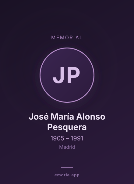 Memorial portrait of José María Alonso Pesquera