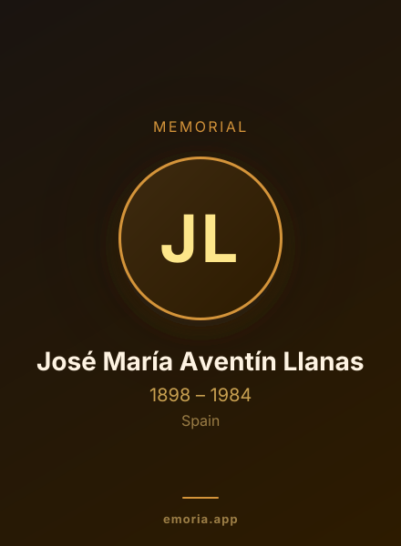 Memorial portrait of José María Aventín Llanas