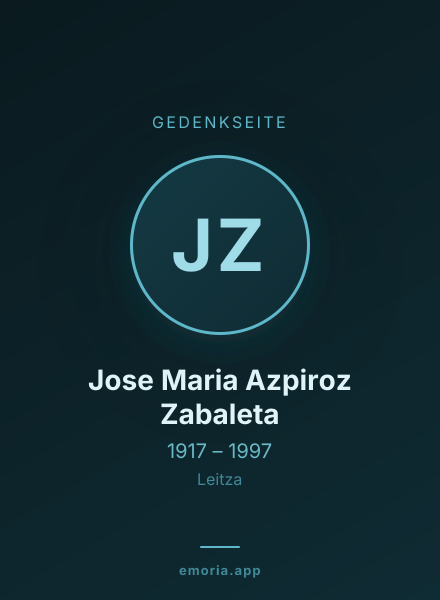 Gedenkportrait von Jose Maria Azpiroz Zabaleta