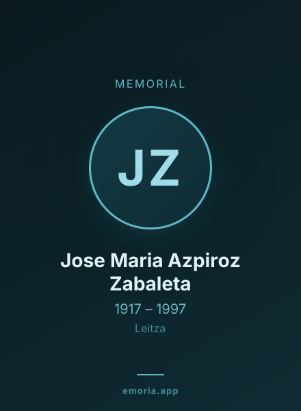 Memorial portrait of Jose Maria Azpiroz Zabaleta