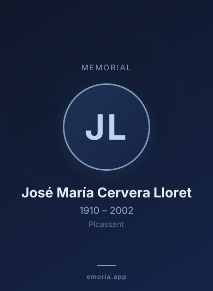 Memorial portrait of José María Cervera Lloret
