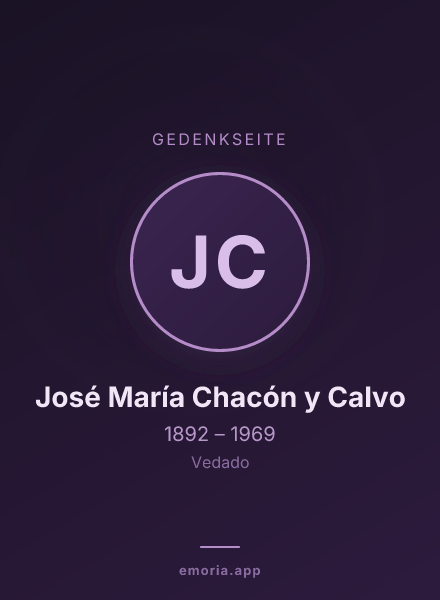 Gedenkportrait von José María Chacón y Calvo