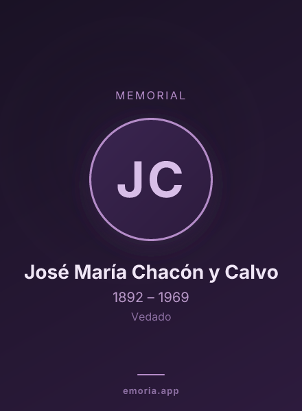 Memorial portrait of José María Chacón y Calvo