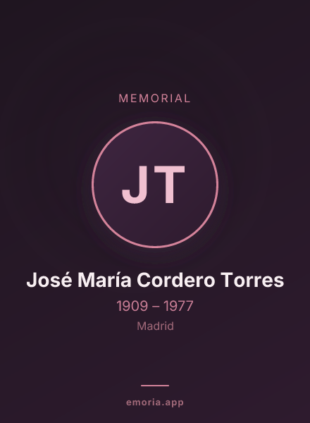 Memorial portrait of José María Cordero Torres