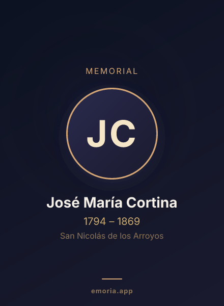 Memorial portrait of José María Cortina
