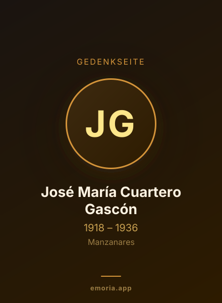 Gedenkportrait von José María Cuartero Gascón