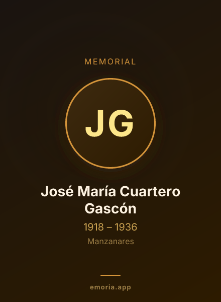 Memorial portrait of José María Cuartero Gascón