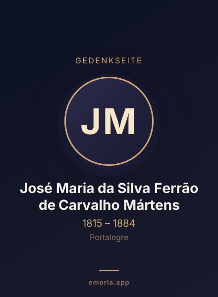 Gedenkportrait von José Maria da Silva Ferrão de Carvalho Mártens