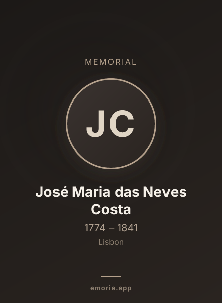 Memorial portrait of José Maria das Neves Costa