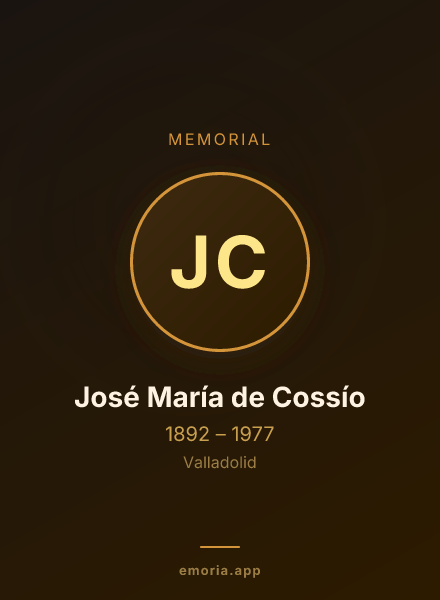 Memorial portrait of José María de Cossío