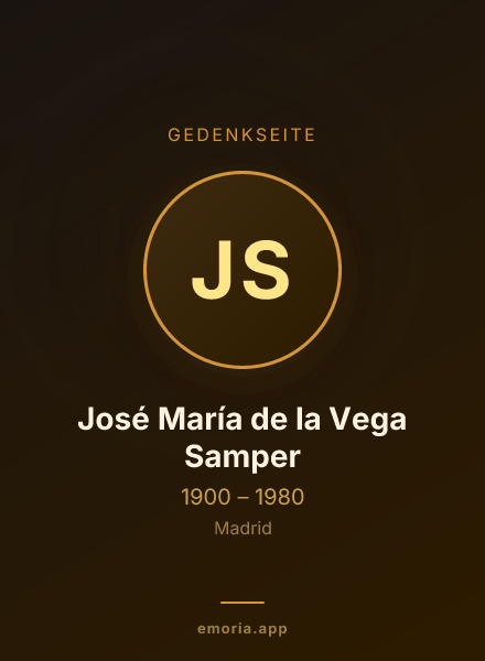 Gedenkportrait von José María de la Vega Samper