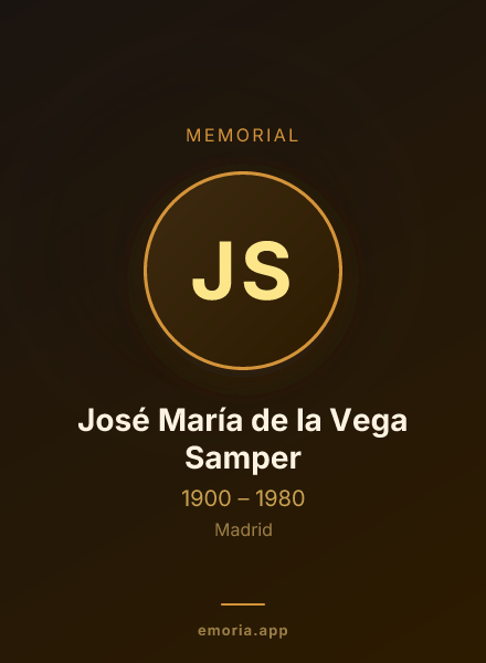 Memorial portrait of José María de la Vega Samper