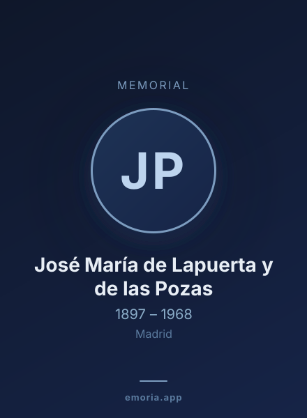 Memorial portrait of José María de Lapuerta y de las Pozas