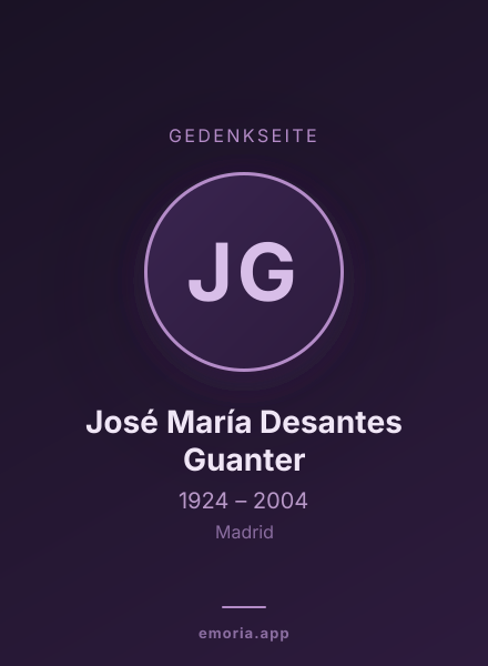 Gedenkportrait von José María Desantes Guanter