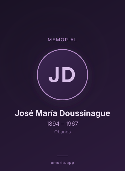 Memorial portrait of José María Doussinague