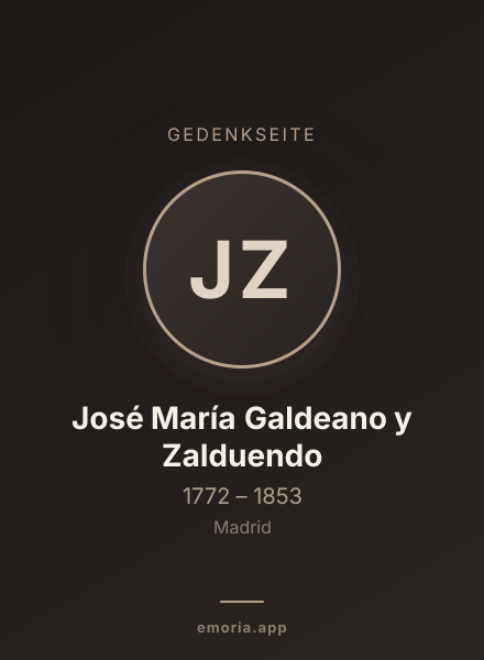 Gedenkportrait von José María Galdeano y Zalduendo