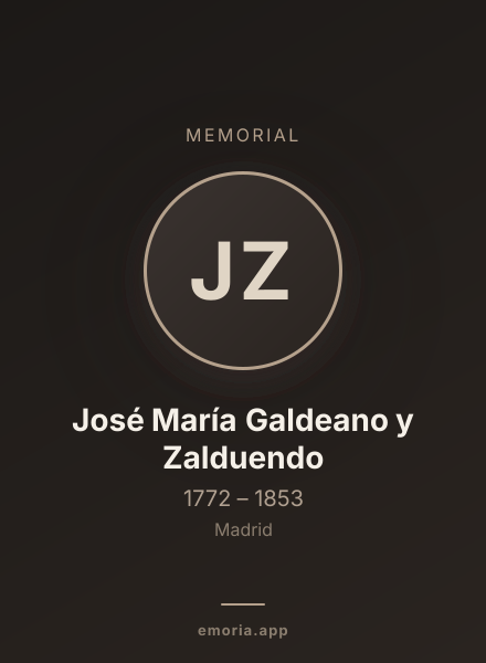 Memorial portrait of José María Galdeano y Zalduendo