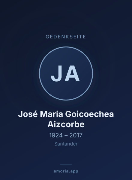 Gedenkportrait von José Maria Goicoechea Aizcorbe