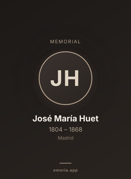 Memorial portrait of José María Huet