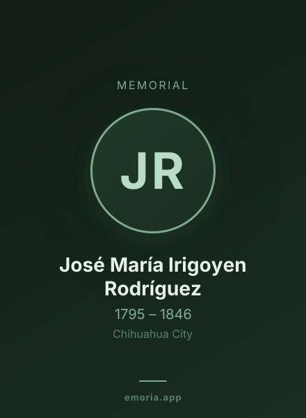 Memorial portrait of José María Irigoyen Rodríguez