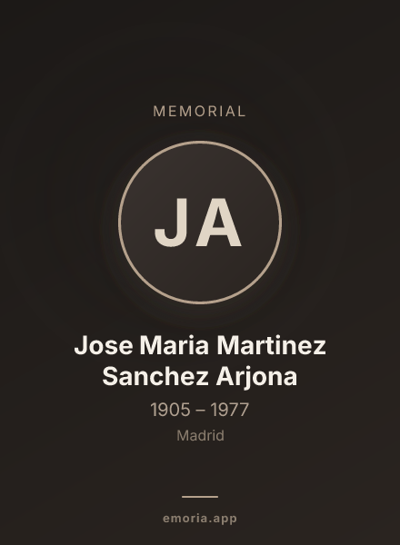 Memorial portrait of Jose Maria Martinez Sanchez Arjona