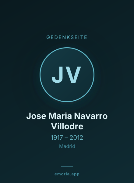 Gedenkportrait von Jose Maria Navarro Villodre