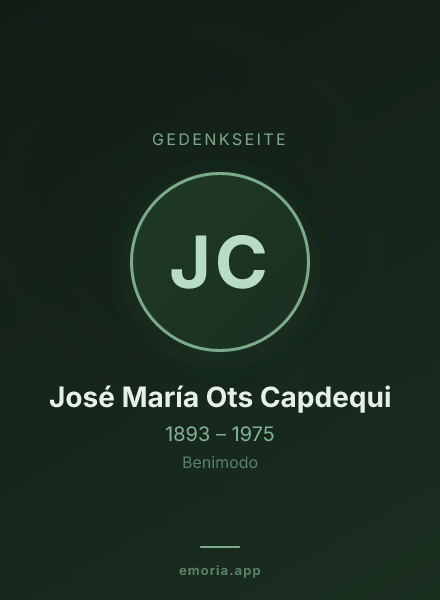 Gedenkportrait von José María Ots Capdequi