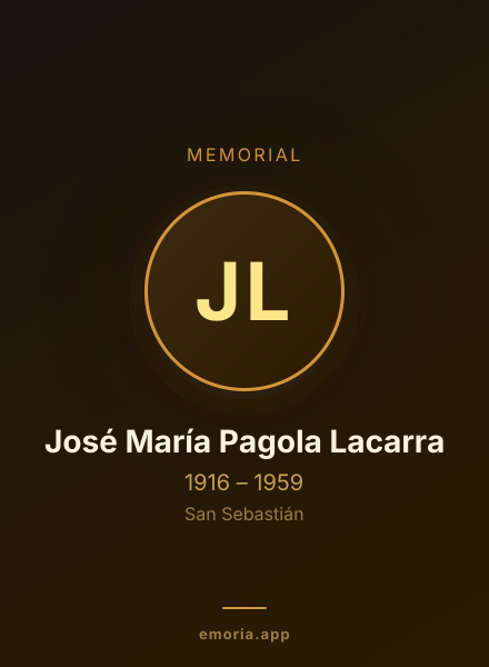 Memorial portrait of José María Pagola Lacarra