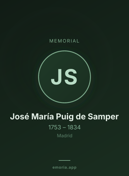 Memorial portrait of José María Puig de Samper