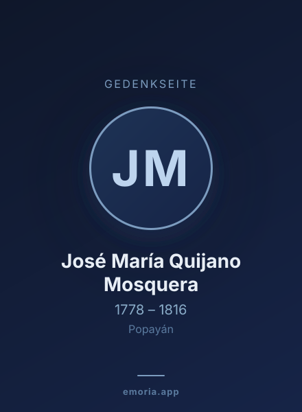 Gedenkportrait von José María Quijano Mosquera