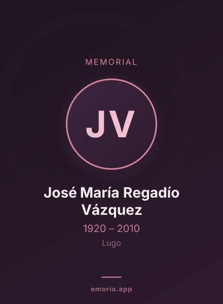Memorial portrait of José María Regadío Vázquez