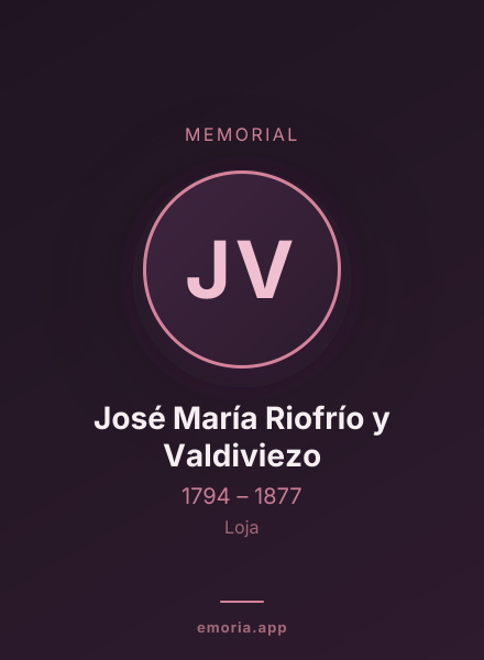 Memorial portrait of José María Riofrío y Valdiviezo