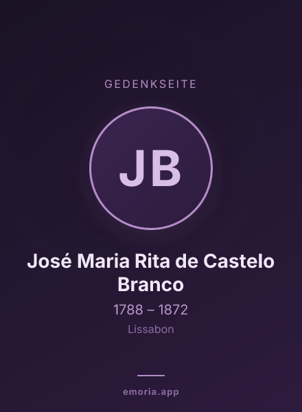Gedenkportrait von José Maria Rita de Castelo Branco