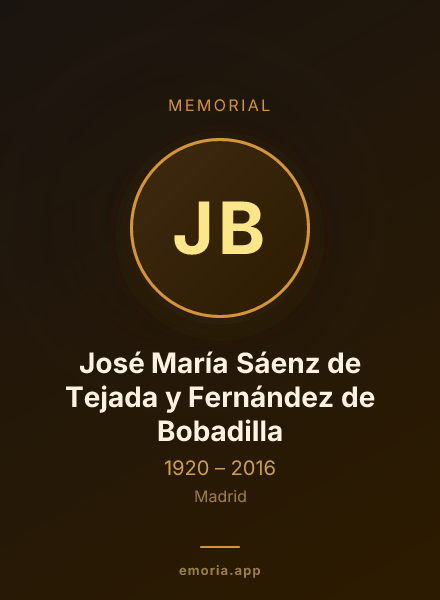 Memorial portrait of José María Sáenz de Tejada y Fernández de Bobadilla