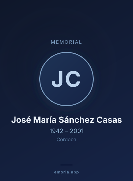 Memorial portrait of José María Sánchez Casas